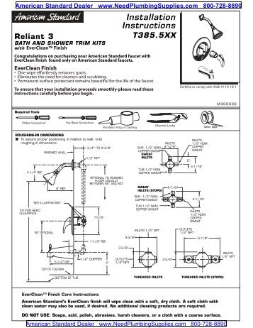 Installation Instructions - American Standard