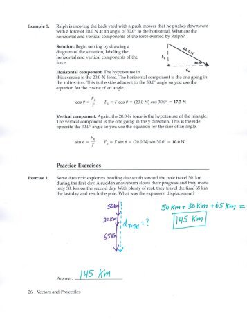 Answers to Vector Worksheet