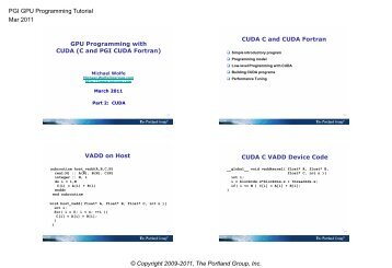 GPU Programming with CUDA and the PGI Accelerator ...