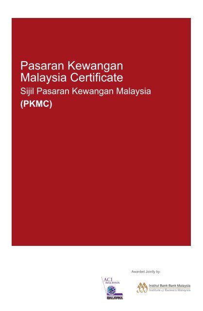 Pasaran Kewangan Malaysia Certificate - Institute of Bankers Malaysia