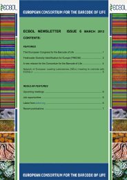 ECBOL Newsletter - European Consortium for the Barcode Of Life