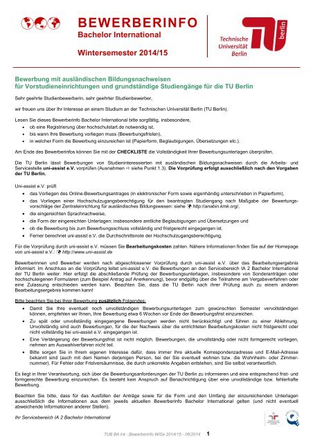 Bewerberinfo (PDF, 314,2 KB) - TU Berlin