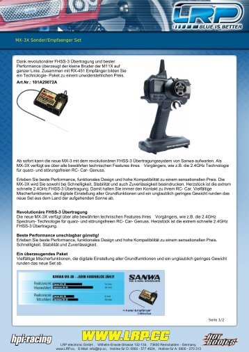 Anleitung SANWA Fernsteuerung MX-3X