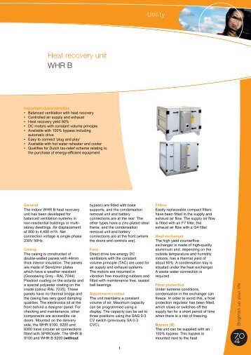 Heat recovery unit WHR B - J.E. StorkAir