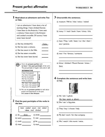 Present perfect affirmative