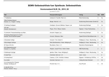 Selbstwahlliste FB Spielmannswesen - BDMV