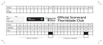 Official Scorecard Thornblade Club - PGA TOUR Media