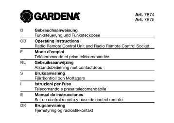 OM, Gardena, Funksteuerung und Funksteckdose ... - Gardena.com