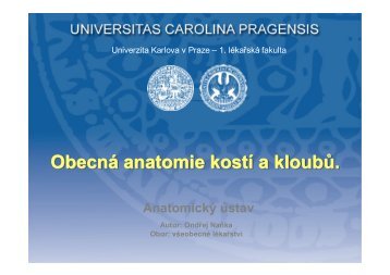 ObecnÃ¡ anatomie kostÃ­ a kloubÅ¯. ObecnÃ¡ anatomie kostÃ­ a kloubÅ¯.