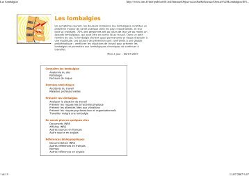 Les lombalgies - Frareg