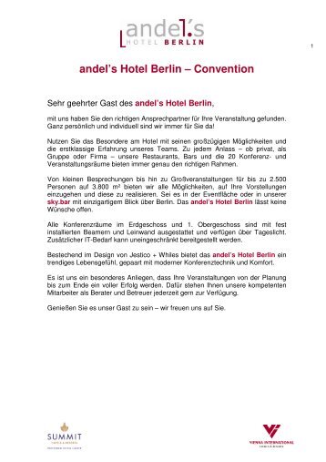 andel's Hotel Berlin – Convention