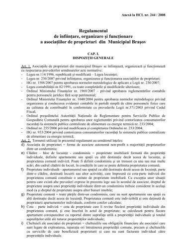 Regulamentul de infiintare, organizare si functionare a asociatiilor ...