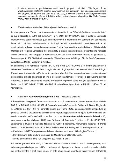Deliberazione n. 9 del 24.04.2013 - ComunitÃ  Montana Valle Seriana