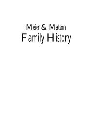Meier & Matson Family History