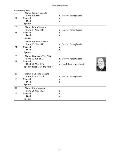 Meier & Matson Family History