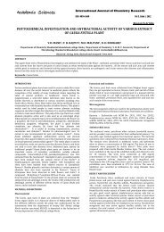 phytochemical investigation and antibacterial activity of various ...