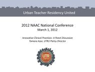 2012 NAAC National Conference Urban Teacher Residency United