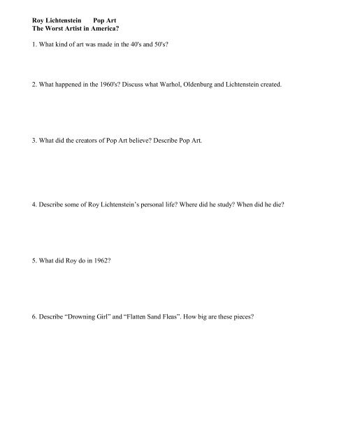 Roy Lichtenstein Questions.pdf