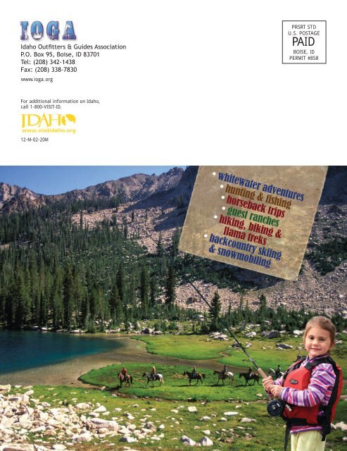 Directory of Idaho Guided Outdoor Adventures (PDF 11.6 MB)