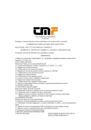 pdf,1401KB - TehnoloÅ¡ko-metalurÅ¡ki fakultet - Univerzitet u Beogradu