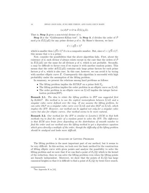 ON REMARKS OF LIFTING PROBLEMS FOR ELLIPTIC CURVES 1 ...