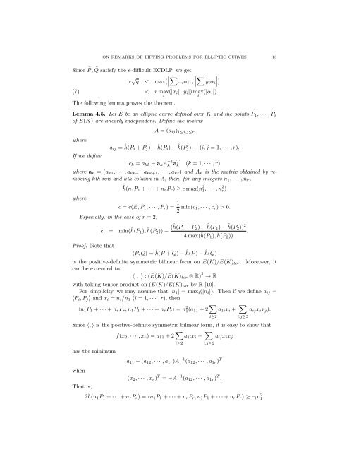 ON REMARKS OF LIFTING PROBLEMS FOR ELLIPTIC CURVES 1 ...