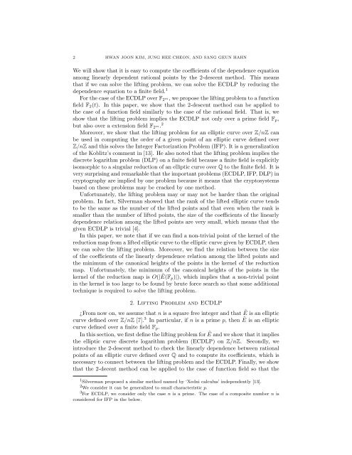 ON REMARKS OF LIFTING PROBLEMS FOR ELLIPTIC CURVES 1 ...