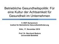 Kultur der Achtsamkeit - Institut für Betriebliche Gesundheitsförderung