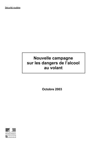 Sommaire du dossier de presse - SÃ©curitÃ© routiÃ¨re