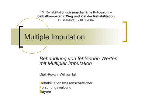 Multiple Imputation - Wilmar Igl