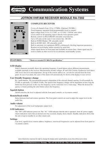 Communication Systems - Uni-Safe Electronics a/s