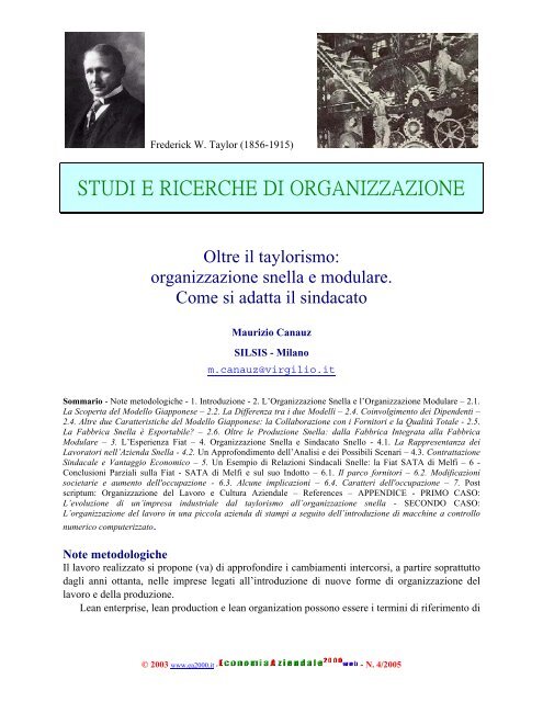 organizzazione snella e modulare. Come si adatta il sindacato