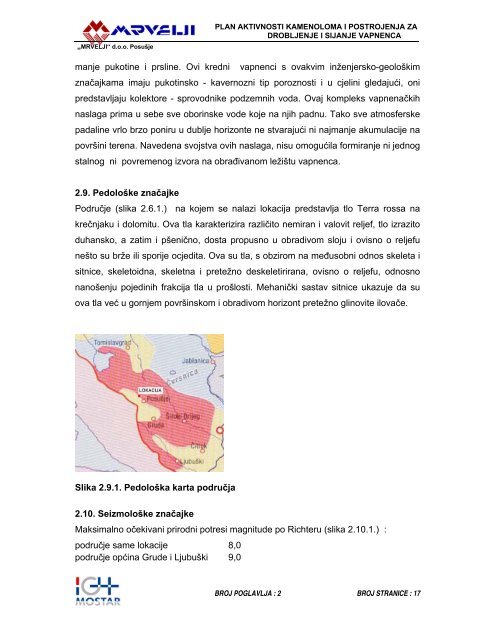 Plan aktivnosti MRVELJI d.o.o. PosuÅ¡je, kamenolom i postrojenja za ...