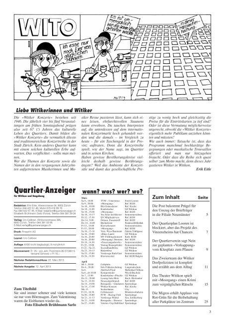 Ausgabe 2, MÃ¤rz 2013 - Quartier-Anzeiger Archiv