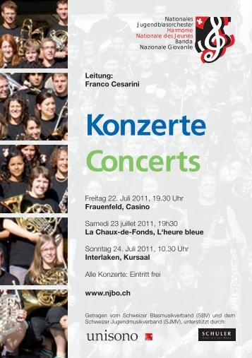 Konzerte Concerts - Nationale Jugendblasorchester
