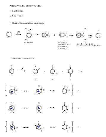 AROMATI^NE SUPSTITUCIJE 1) Elektrofilne 2) Nukleofilne 1 ...