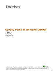 Access Point on Demand (APOD) - Bloomberg