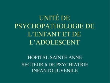 UnitÃ© de Psychopathologie de l'enfant et de l'adolescent - Derpad