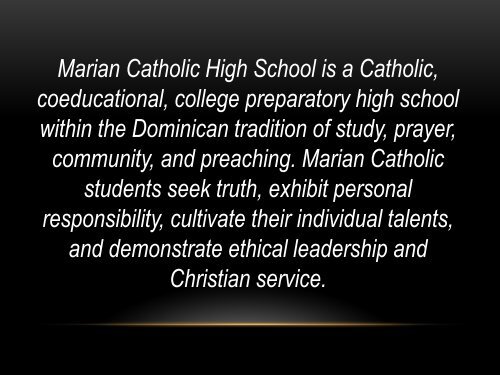 Catholic Grading Scale Grades - Marian Catholic High School