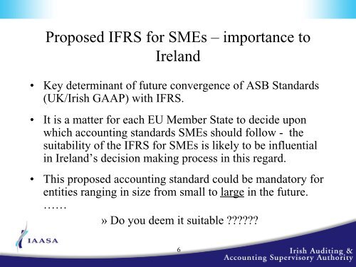 Presentation by Michael Kavanagh, Head of Financial Reporting ...