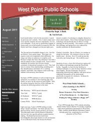August 2011 Newsletter - West Point Public Schools