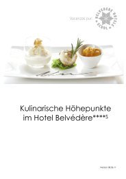 Kulinarische Höhepunkte im Hotel Belvédère****S