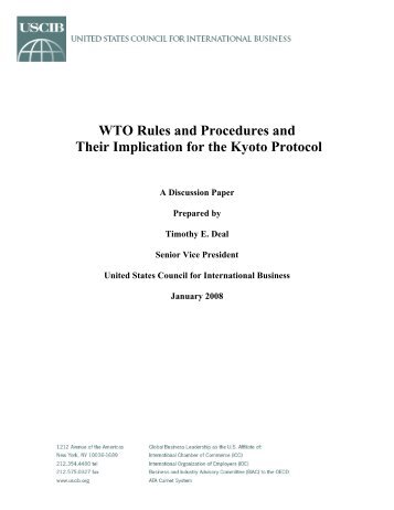 WTO/GATT Rules on Trade and Environment - U.S. Council for ...
