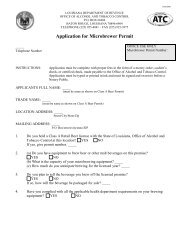 Application for Microbrewer Permit - ATC - Louisiana