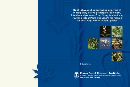Qualitative and quantitative analysis of biologically active principles ...