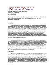 Post-op Instructions - Chicago Institute for Voice Care in Chicago ...