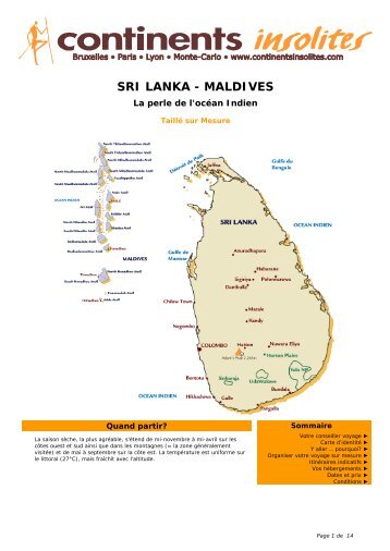SRI LANKA - MALDIVES - Continents Insolites