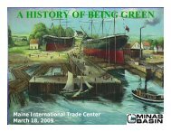 A HISTORY OF BEING GREEN - Maine International Trade Center