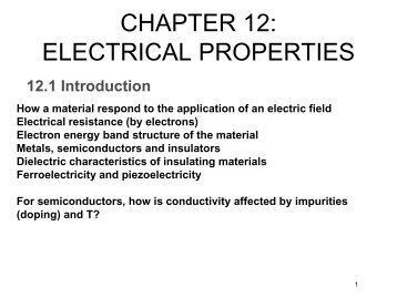 CHAPTER 12: ELECTRICAL PROPERTIES