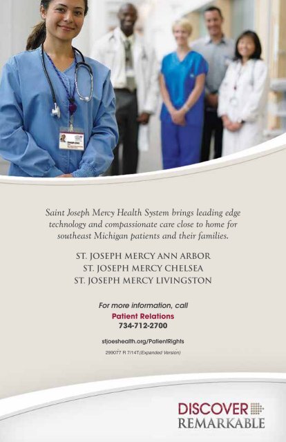 Patient Rights and Responsibilities: - St. Joseph Mercy Ann Arbor